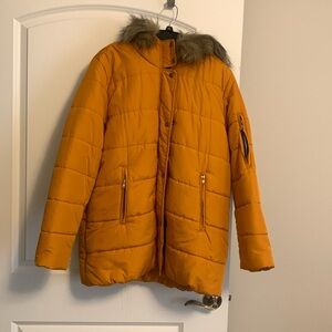 Charlotte Russe 1X fur lined hooded down coat